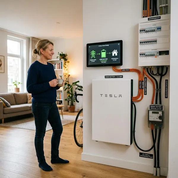 thuisbatterij opladen met netstroom